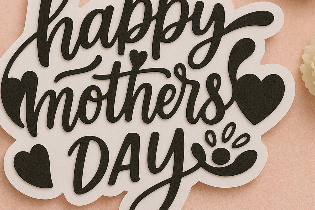 Intra απο ξύλο plywood  Χρώμα wenge 3mm-4mm πάχος - Cricut Happy Mother Day Cut Δίασταση 20x20 cm INTRAFABR-119620143