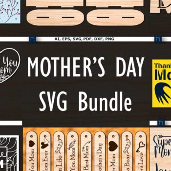 Intra απο ξύλο plywood  Χρώμα wenge 3mm-4mm πάχος - Πακέτο Cricut Happy Mother's Day Δίασταση 20x20 cm INTRAFABR-112615046 - Image 1