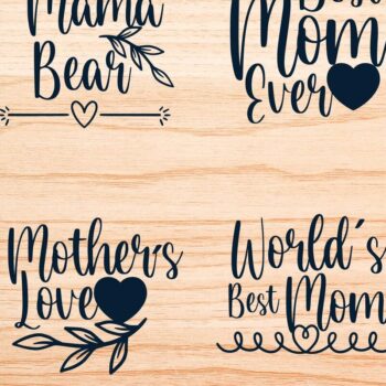 Intra απο ξύλο plywood  Χρώμα wenge 3mm-4mm πάχος - Πακέτο Cricut Happy Mother's Day Δίασταση 20x20 cm INTRAFABR-112615046 - Image 2