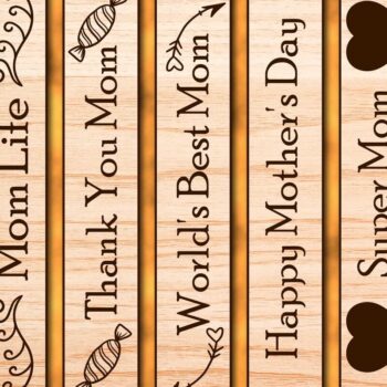 Intra απο ξύλο plywood  Χρώμα wenge 3mm-4mm πάχος - Πακέτο Cricut Happy Mother's Day Δίασταση 20x20 cm INTRAFABR-112615046 - Image 3