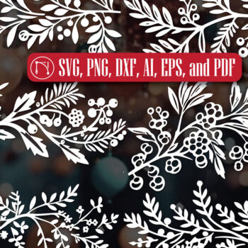 Intra απο ξύλο plywood  Χρώμα wenge 3mm-4mm πάχος - Πακέτο Cricut Holly Jolly Graphics Δίασταση 4x4 cm INTRAFABR-87835573 - Image 1