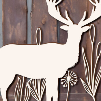 Intra απο ξύλο plywood  Χρώμα wenge 3mm-4mm πάχος - Cricut Deer Decor Δίασταση 30x20 cm INTRAFABR-82901749 - Image 1