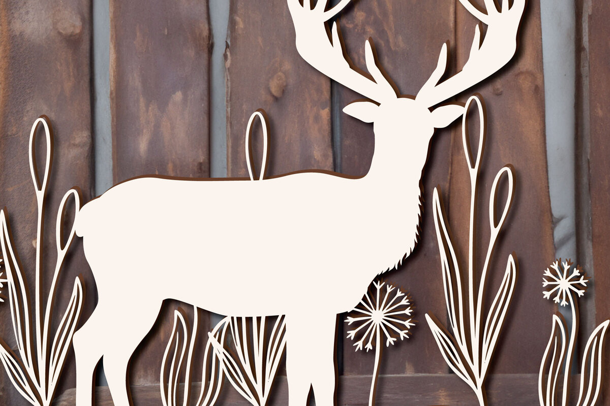 Intra απο ξύλο plywood  Χρώμα wenge 3mm-4mm πάχος - Cricut Deer Decor Δίασταση 30x20 cm INTRAFABR-82901749