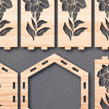Intra απο ξύλο plywood Χρώμα wenge 3mm-4mm πάχος - Cricut Flower Lantern Δίασταση 25x25 cm INTRAFABR-112283723 - Image 1