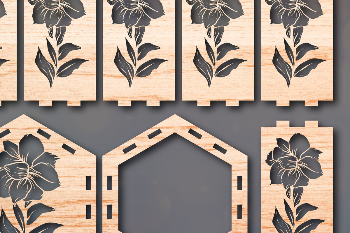 Intra απο ξύλο plywood  Χρώμα wenge 3mm-4mm πάχος - Cricut Flower Lantern Δίασταση 25x25 cm INTRAFABR-112283723