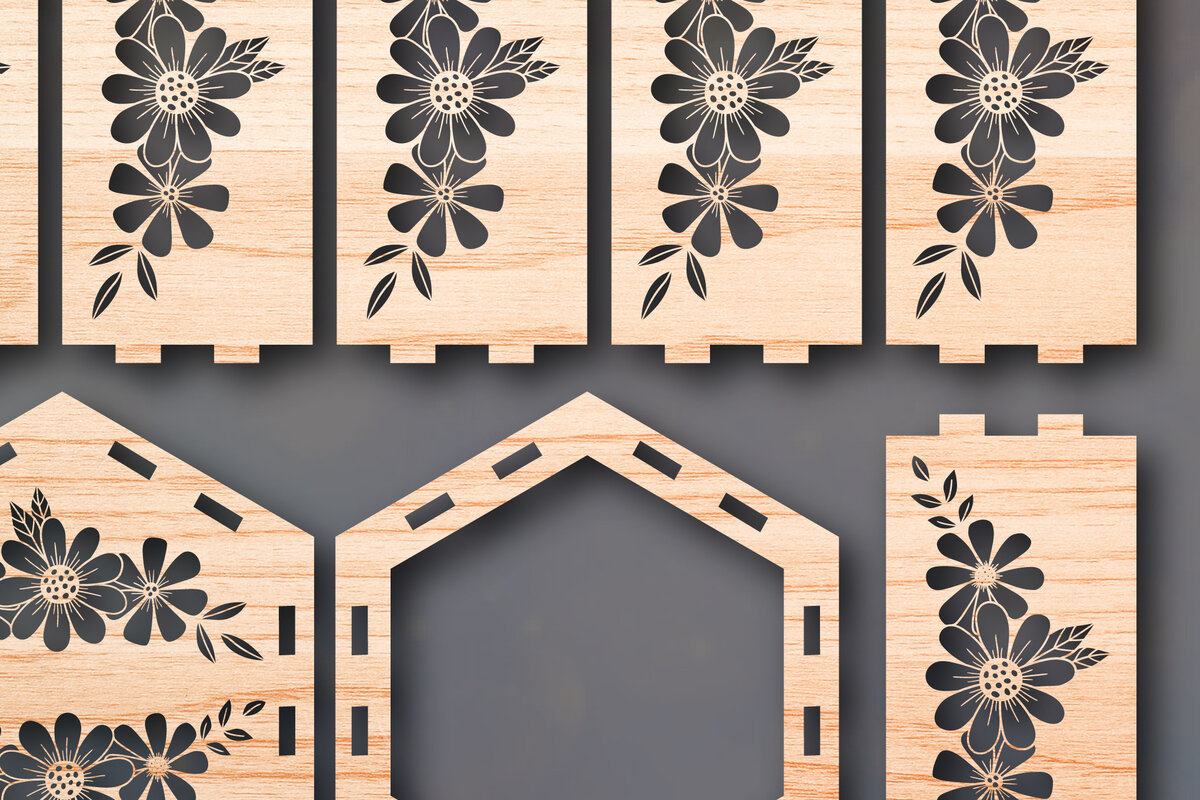 Intra απο ξύλο plywood  Χρώμα wenge 3mm-4mm πάχος - Cricut Flower Lantern Δίασταση 25x25 cm INTRAFABR-112283867