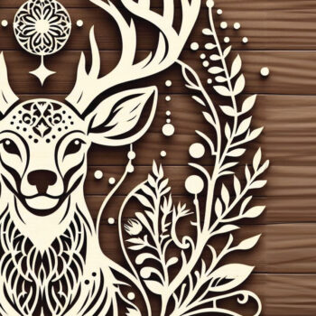 Intra απο ξύλο plywood  Χρώμα wenge 3mm-4mm πάχος - Cricut Panno Deer Δίασταση 40x50 cm INTRAFABR-112284037 - Image 1