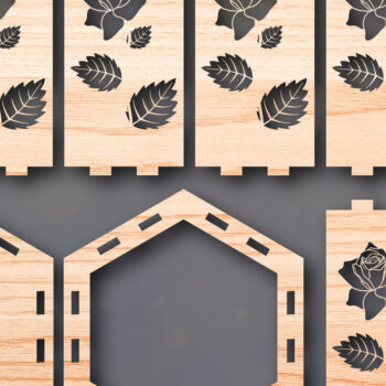 Intra απο ξύλο plywood Χρώμα wenge 3mm-4mm πάχος - Cricut Rose Flower Lantern Δίασταση 25x25 cm INTRAFABR-111210053 - Image 1