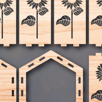 Intra απο ξύλο plywood  Χρώμα wenge 3mm-4mm πάχος - Cricut Sunflower Lantern Δίασταση 25x25 cm INTRAFABR-99619211 - Image 1