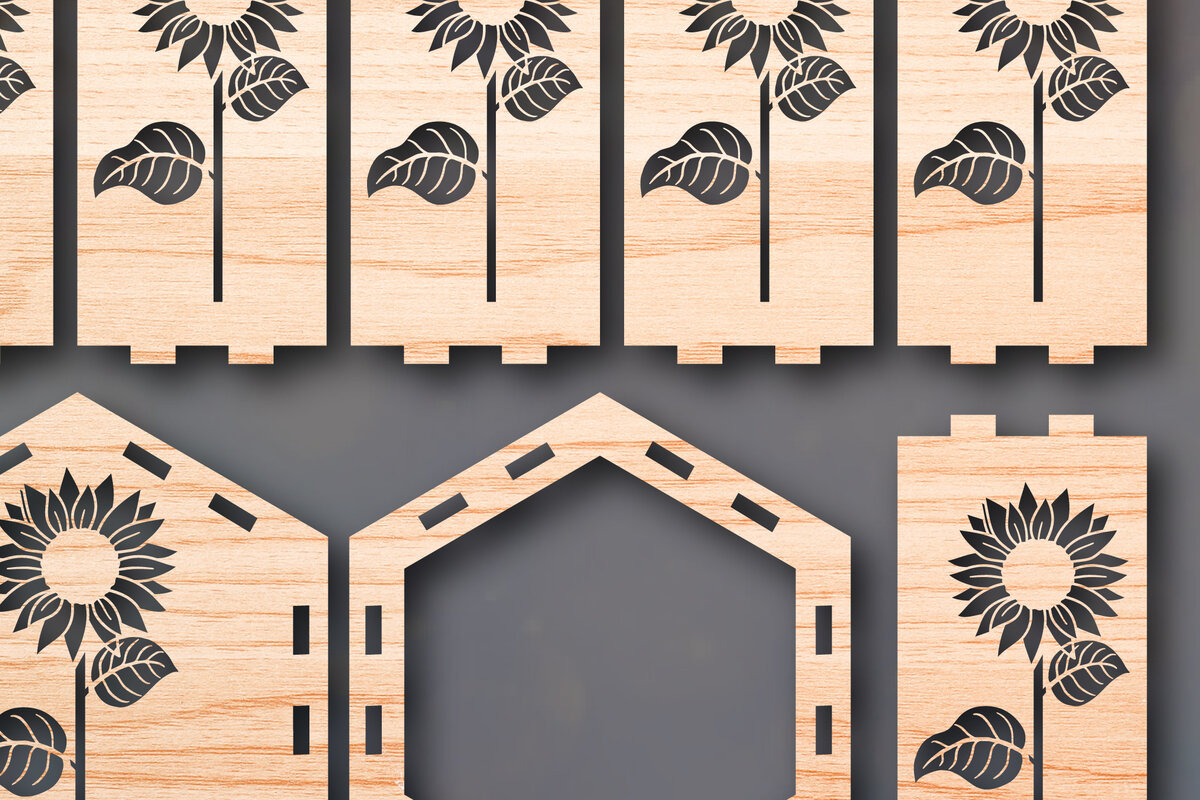 Intra απο ξύλο plywood  Χρώμα wenge 3mm-4mm πάχος - Cricut Sunflower Lantern Δίασταση 25x25 cm INTRAFABR-99619211