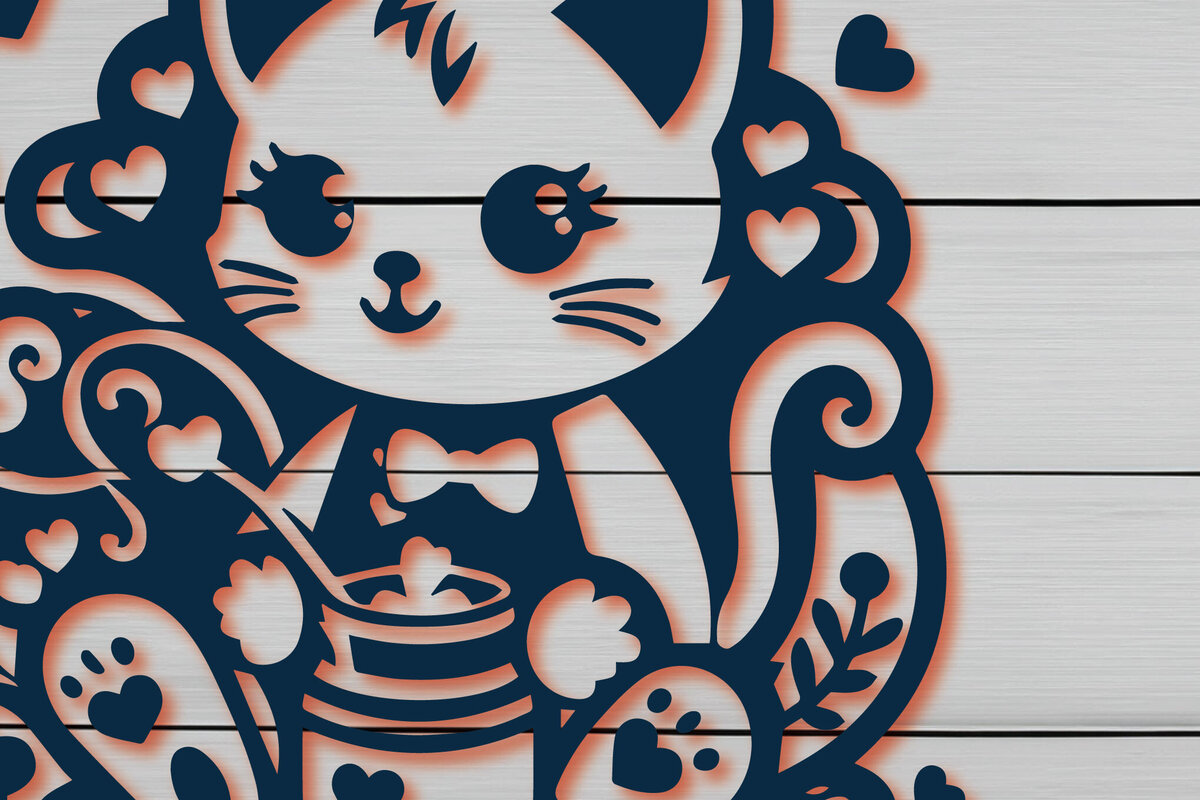 Intra απο ξύλο plywood  Χρώμα wenge 3mm-4mm πάχος - Cricut Valentine Cat Δίασταση 4x4 cm INTRAFABR-122895683