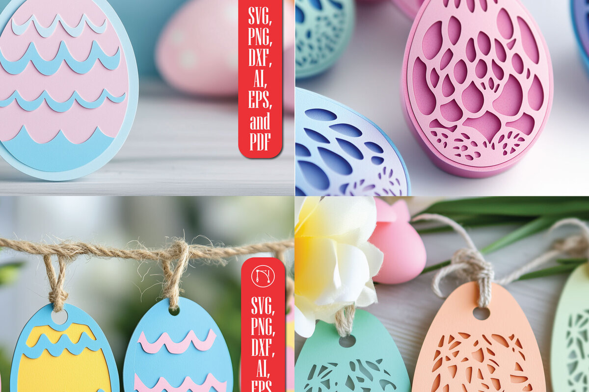 Intra απο ξύλο plywood  Χρώμα wenge 3mm-4mm πάχος - Σετ πασχαλινών αυγών με στρώσεις Cricut Δίασταση 4x4 cm INTRAFABR-102065333