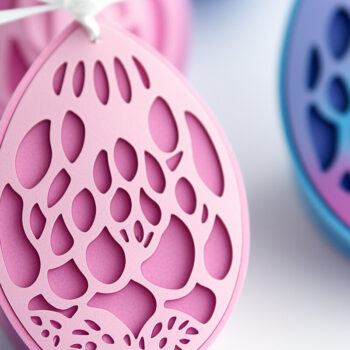 Intra απο ξύλο plywood  Χρώμα wenge 3mm-4mm πάχος - Σετ πασχαλινών αυγών με στρώσεις Cricut Δίασταση 4x4 cm INTRAFABR-102065333 - Image 5