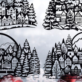 Intra απο ξύλο plywood  Χρώμα wenge 3mm-4mm πάχος - Πακέτο Cricut Merry and Bright Δίασταση 6x6 cm INTRAFABR-12832567 - Image 1