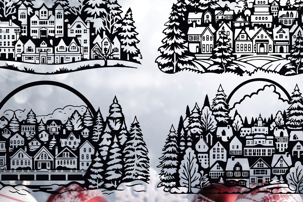 Intra απο ξύλο plywood  Χρώμα wenge 3mm-4mm πάχος - Πακέτο Cricut Merry and Bright Δίασταση 6x6 cm INTRAFABR-12832567