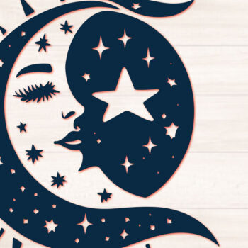 Intra απο ξύλο plywood Χρώμα wenge 3mm-4mm πάχος - Cricut Mystical Moon Girl Cut Δίασταση 20x20 cm INTRAFABR-61604107 - Image 1