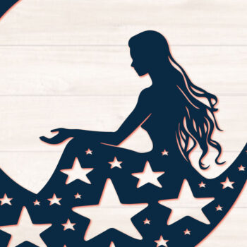 Intra απο ξύλο plywood  Χρώμα wenge 3mm-4mm πάχος - Cricut Mystical Moon Girl Cut Δίασταση 20x20 cm INTRAFABR-61604901 - Image 1