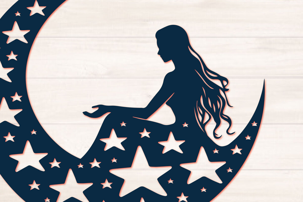 Intra απο ξύλο plywood  Χρώμα wenge 3mm-4mm πάχος - Cricut Mystical Moon Girl Cut Δίασταση 20x20 cm INTRAFABR-61604901