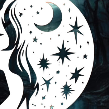 Intra απο ξύλο plywood  Χρώμα wenge 3mm-4mm πάχος - Cricut Mystical Moon Girl Cut Δίασταση 20x20 cm INTRAFABR-68886391 - Image 1