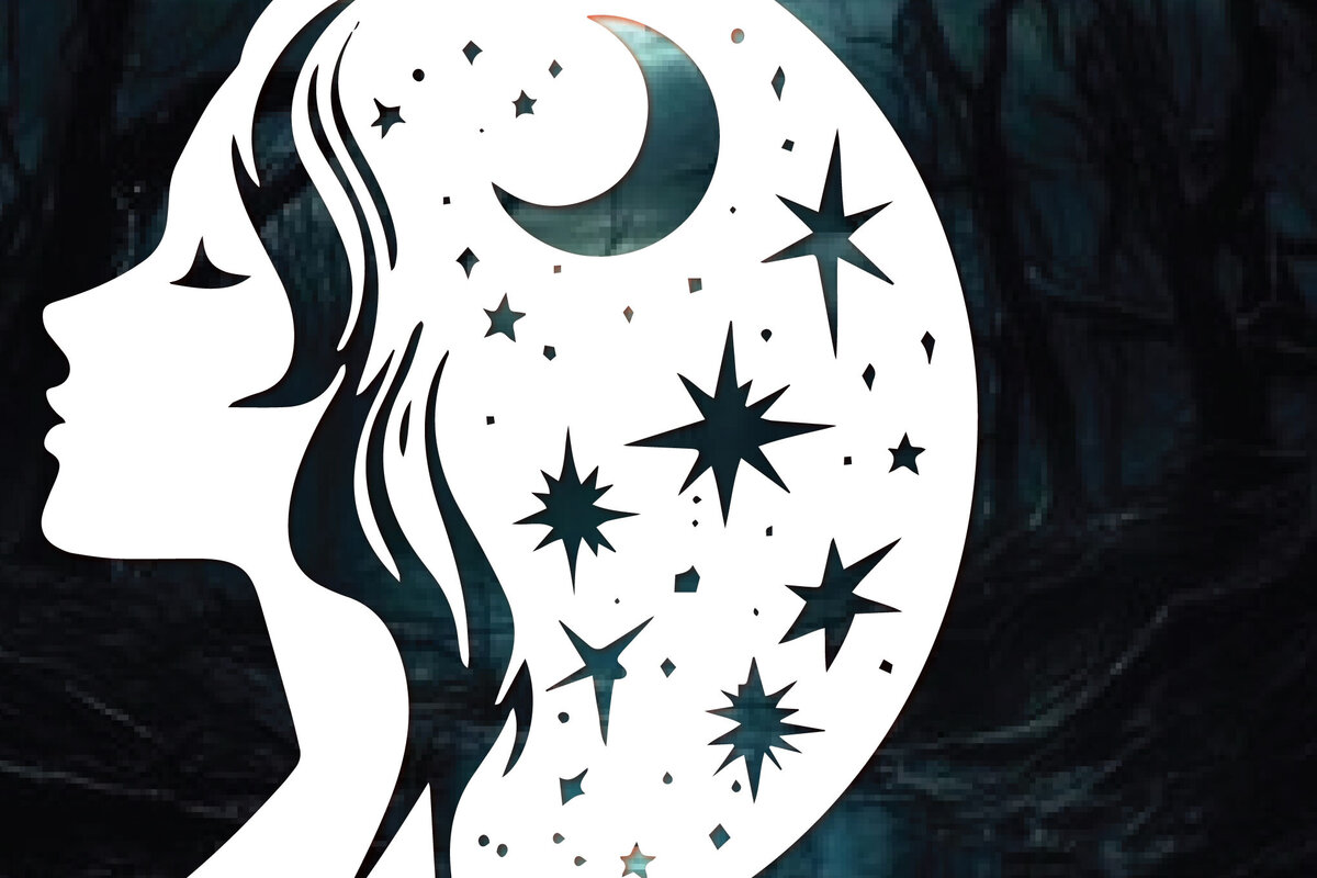 Intra απο ξύλο plywood  Χρώμα wenge 3mm-4mm πάχος - Cricut Mystical Moon Girl Cut Δίασταση 20x20 cm INTRAFABR-68886391