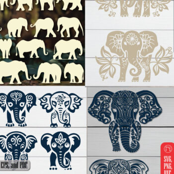 Intra απο ξύλο plywood  Χρώμα wenge 3mm-4mm πάχος - Πακέτο Cricut Paper Cut Elephant Δίασταση 4x4 cm INTRAFABR-61607979 - Image 1