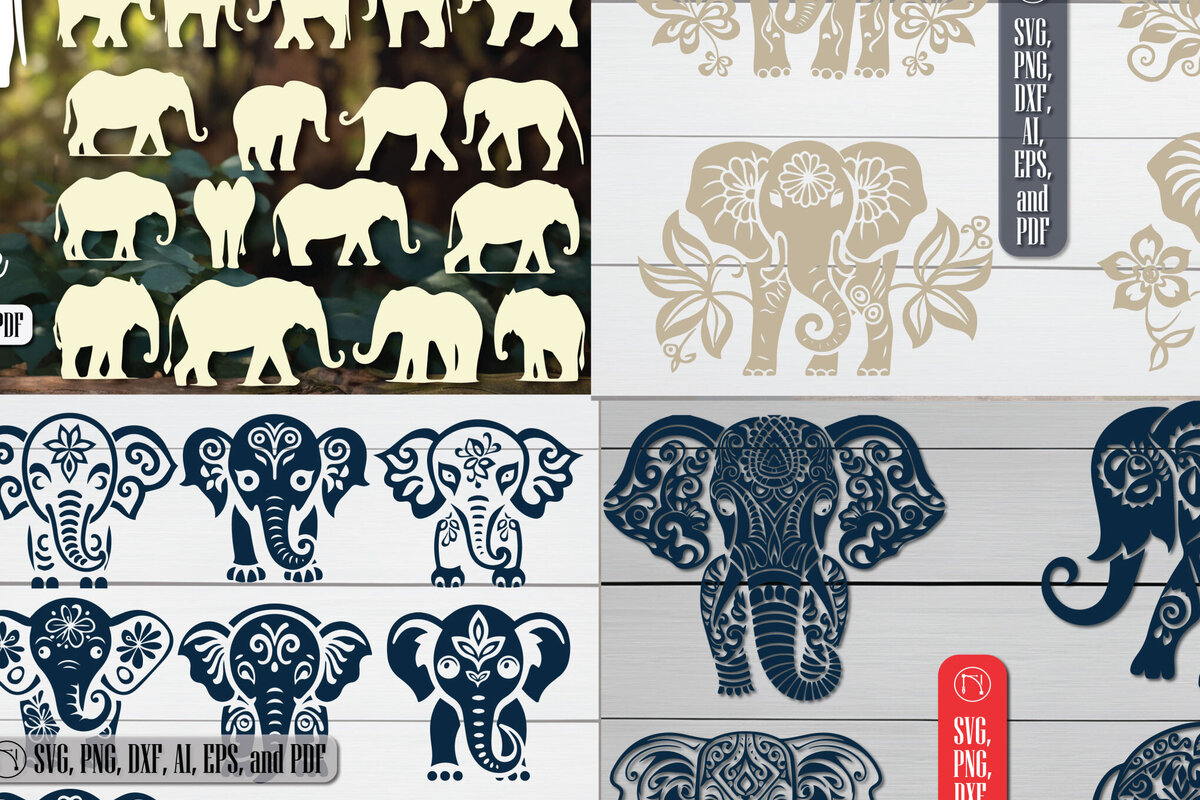 Intra απο ξύλο plywood  Χρώμα wenge 3mm-4mm πάχος - Πακέτο Cricut Paper Cut Elephant Δίασταση 4x4 cm INTRAFABR-61607979