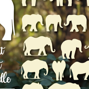 Intra απο ξύλο plywood  Χρώμα wenge 3mm-4mm πάχος - Πακέτο Cricut Paper Cut Elephant Δίασταση 4x4 cm INTRAFABR-61608108