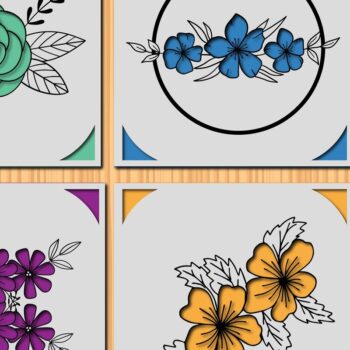 Intra απο ξύλο plywood  Χρώμα wenge 3mm-4mm πάχος - Cricut Paper Cut Floral Card Bundle Δίασταση 20x20 cm INTRAFABR-61608281 - Image 1