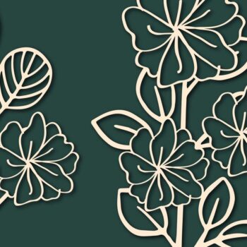 Intra απο ξύλο plywood  Χρώμα wenge 3mm-4mm πάχος - Cricut Paper Cut Floral Bundle Δίασταση 25x25 cm INTRAFABR-111386291 - Image 1