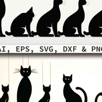 Intra απο ξύλο plywood  Χρώμα wenge 3mm-4mm πάχος - Πακέτο Cricut Papercut Cats Δίασταση 4x4 cm INTRAFABR-104009854 - Image 1
