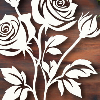 Intra απο ξύλο plywood Χρώμα wenge 3mm-4mm πάχος - Cricut Rose Bouquet Cut File Δίασταση 40x50 cm INTRAFABR-118960928 - Image 1