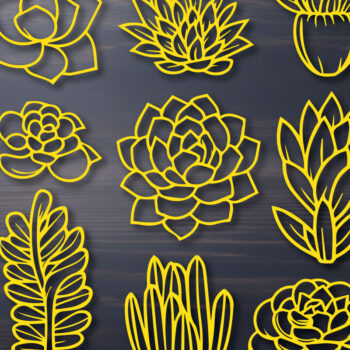 Intra απο ξύλο plywood Χρώμα wenge 3mm-4mm πάχος - Cricut SUCCULENTS Cut File Bundle Δίασταση 10x15 cm INTRAFABR-117240289 - Image 1