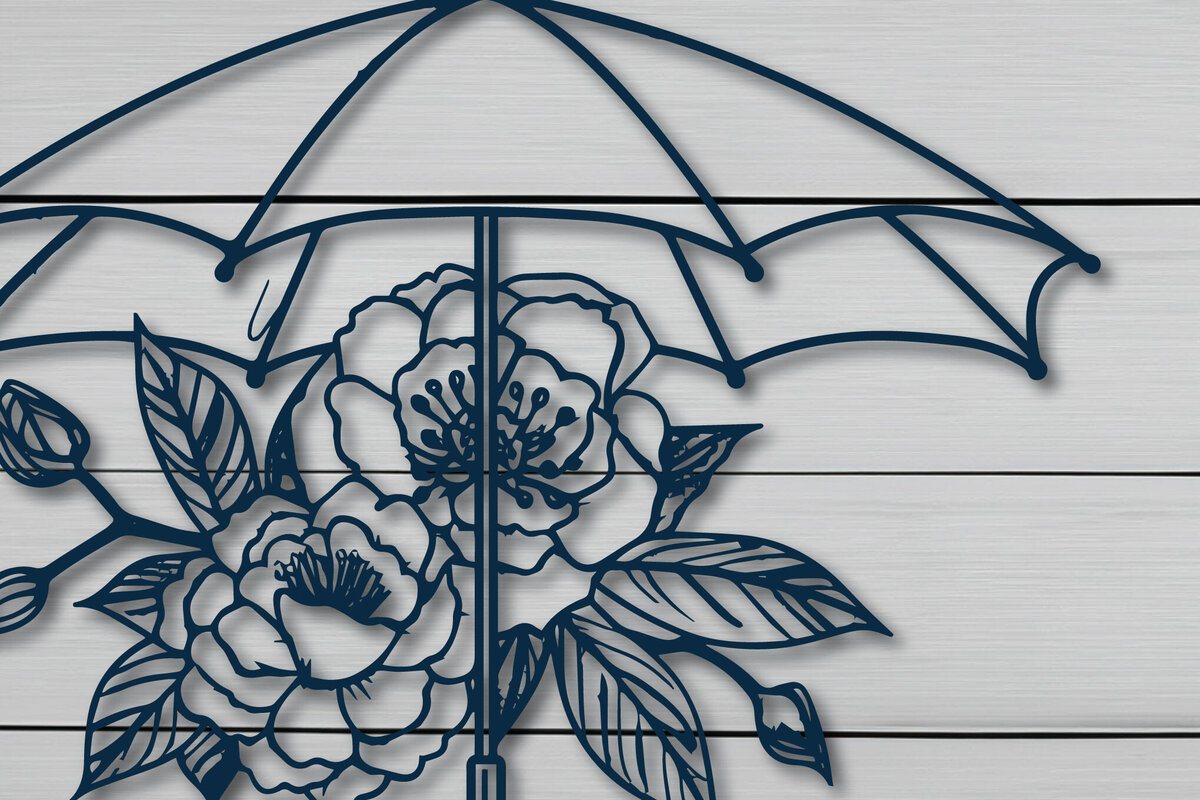 Intra απο ξύλο plywood  Χρώμα wenge 3mm-4mm πάχος - Ομπρέλα Cricut με λουλούδια Σετ Δίασταση 4x4 cm INTRAFABR-99643142