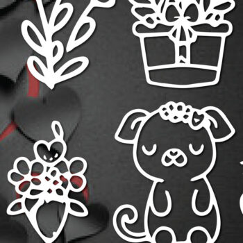 Intra απο ξύλο plywood  Χρώμα wenge 3mm-4mm πάχος - Πακέτο Cricut Valentine Animal Δίασταση 4x4 cm INTRAFABR-110613998 - Image 2