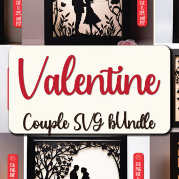 Intra απο ξύλο plywood  Χρώμα wenge 3mm-4mm πάχος - Πακέτο Cricut Valentine Couple Δίασταση 4x4 cm INTRAFABR-125383161 - Image 1