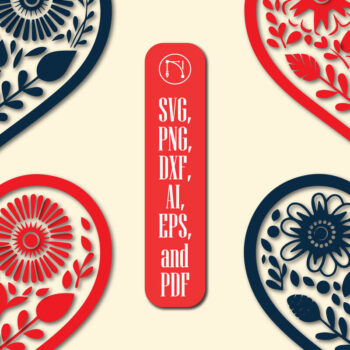 Intra απο ξύλο plywood  Χρώμα wenge 3mm-4mm πάχος - Πακέτο Cricut Valentine Floral Heart Δίασταση 4x4 cm INTRAFABR-100486602 - Image 3