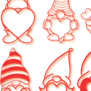 Intra απο ξύλο plywood  Χρώμα wenge 3mm-4mm πάχος - Πακέτο Cricut Valentine Gnome Δίασταση 4x4 cm INTRAFABR-72731017