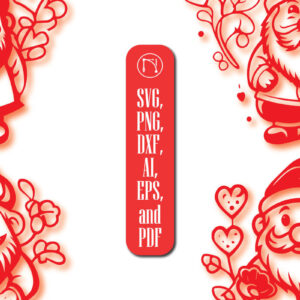 Intra απο ξύλο plywood  Χρώμα wenge 3mm-4mm πάχος - Πακέτο Cricut Valentine Gnome Δίασταση 4x4 cm INTRAFABR-80451902