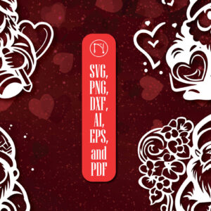 Intra απο ξύλο plywood  Χρώμα wenge 3mm-4mm πάχος - Πακέτο Cricut Valentine Gnome Δίασταση 4x4 cm INTRAFABR-122589868