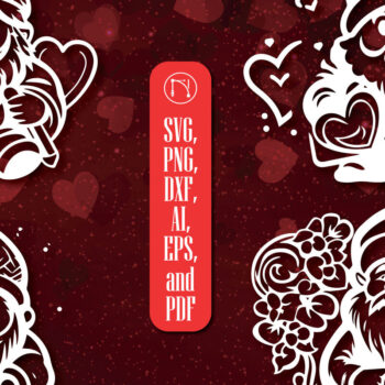Intra απο ξύλο plywood Χρώμα wenge 3mm-4mm πάχος - Cricut Valentine Gnome Mega Bundle Δίασταση 4x4 cm INTRAFABR-122589686 - Image 2