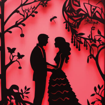 Intra απο ξύλο plywood  Χρώμα wenge 3mm-4mm πάχος - Σχέδια Cricut Valentine Δίασταση 4x4 cm INTRAFABR-112727901 - Image 1