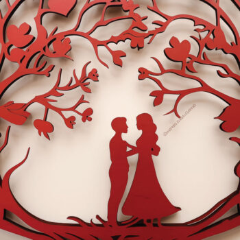 Intra απο ξύλο plywood  Χρώμα wenge 3mm-4mm πάχος - Πακέτο Cricut Valentine Δίασταση 4x4 cm INTRAFABR-100380571 - Image 2