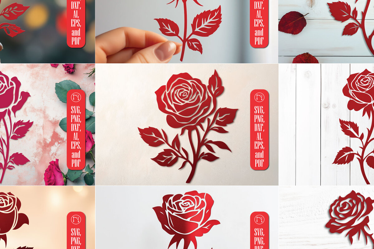 Intra απο ξύλο plywood  Χρώμα wenge 3mm-4mm πάχος - Πακέτο Cricut Valentine Rose Δίασταση 4x4 cm INTRAFABR-81159542