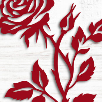 Intra απο ξύλο plywood  Χρώμα wenge 3mm-4mm πάχος - Cricut Valentine Rose Cut Δίασταση 4x4 cm INTRAFABR-60558881 - Image 1