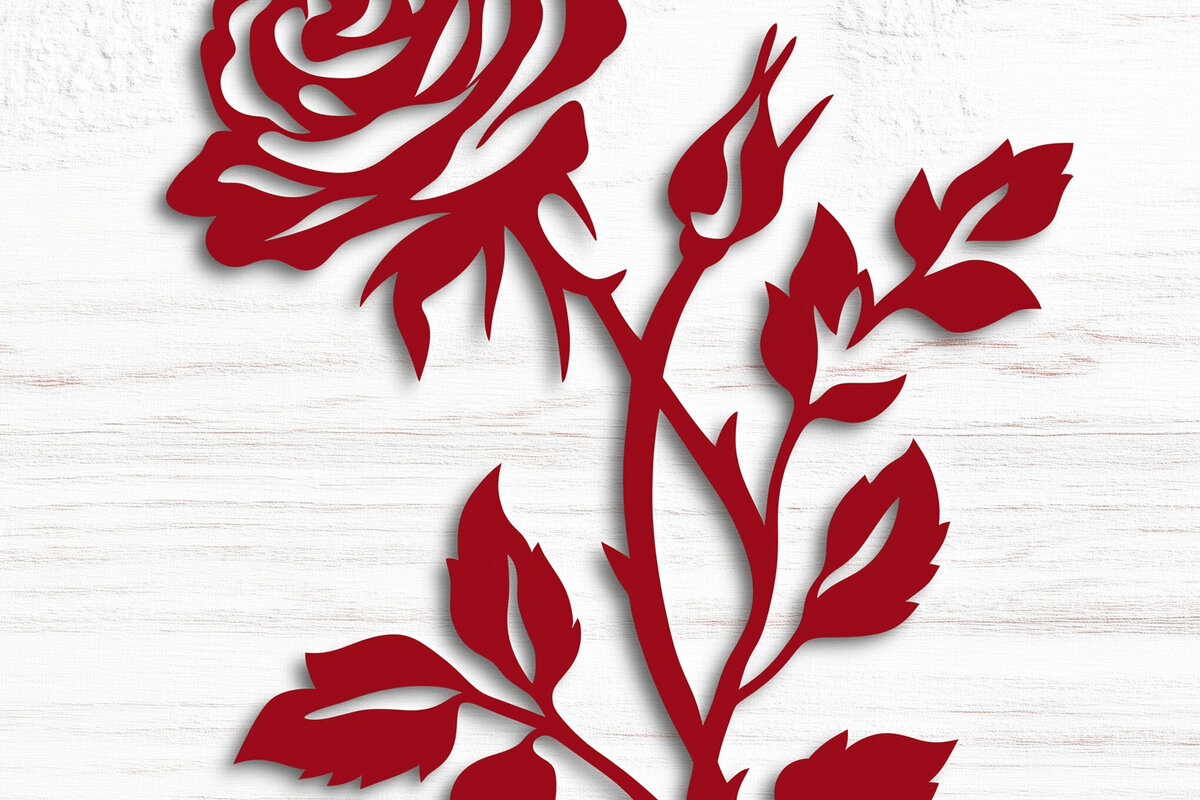Intra απο ξύλο plywood  Χρώμα wenge 3mm-4mm πάχος - Cricut Valentine Rose Cut Δίασταση 4x4 cm INTRAFABR-60558881