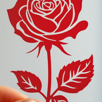 Intra απο ξύλο plywood Χρώμα wenge 3mm-4mm πάχος - Cricut Valentine Rose Cut Δίασταση 4x4 cm INTRAFABR-80215590 - Image 1