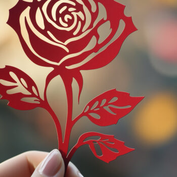 Intra απο ξύλο plywood Χρώμα wenge 3mm-4mm πάχος - Cricut Valentine Rose Cut Δίασταση 4x4 cm INTRAFABR-112942065 - Image 1