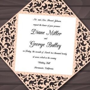 Intra απο ξύλο plywood  Χρώμα wenge 3mm-4mm πάχος - Προσκλητήριο γάμου Cricut Τετράπτυχη κάρτα Δίασταση 7x5 cm INTRAFABR-91089705