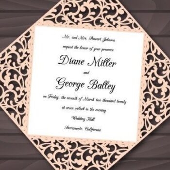 Intra απο ξύλο plywood  Χρώμα wenge 3mm-4mm πάχος - Προσκλητήριο γάμου Cricut Τετράπτυχη κάρτα Δίασταση 7x5 cm INTRAFABR-91089705 - Image 1