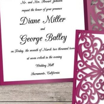 Intra απο ξύλο plywood Χρώμα wenge 3mm-4mm πάχος - Πρότυπο πρόσκλησης γάμου Cricut Δίασταση 7x5 cm INTRAFABR-91468952 - Image 3